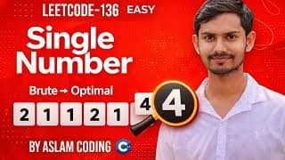 LeetCode 136 β Single Number | 3 Approaches Brute Force β HashMap β XOR